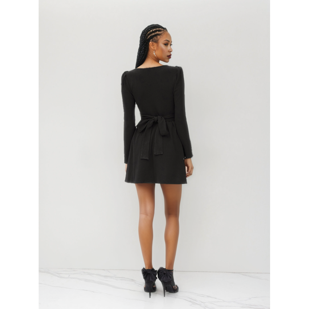 Square Neck Ruffle Mini Dress