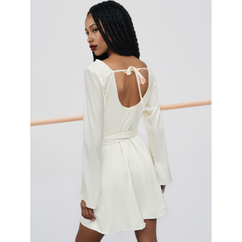 Satin Square neck Mini Dress