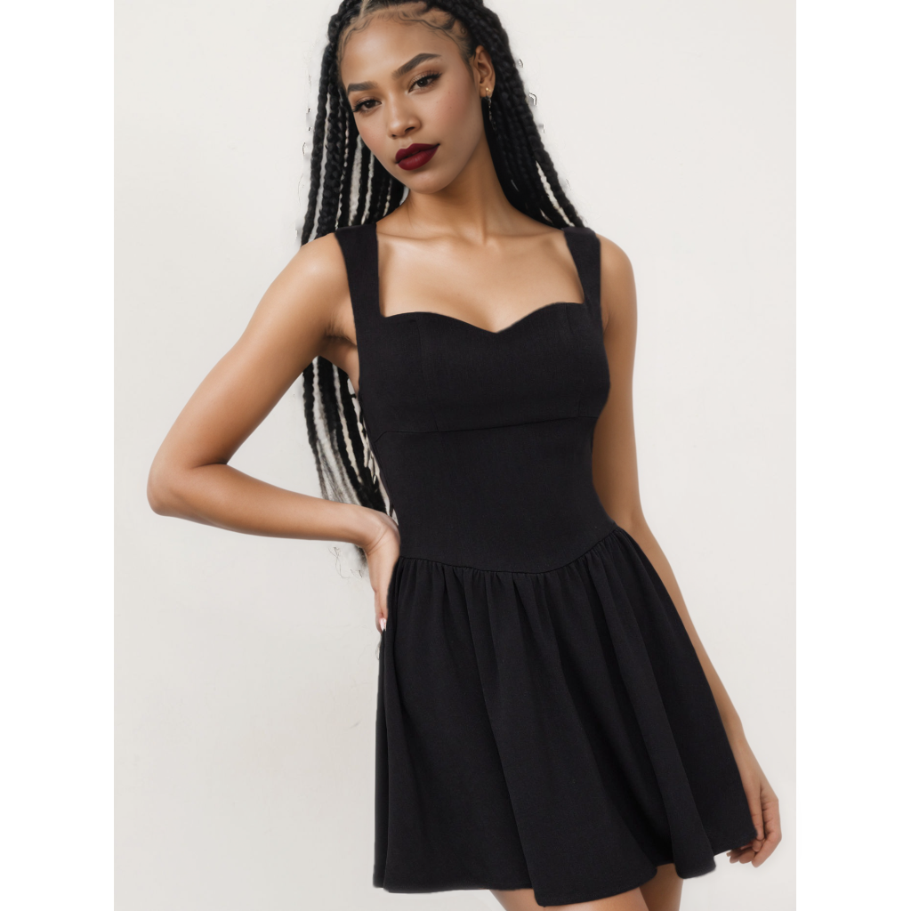 Square Neck Ruffle Dress